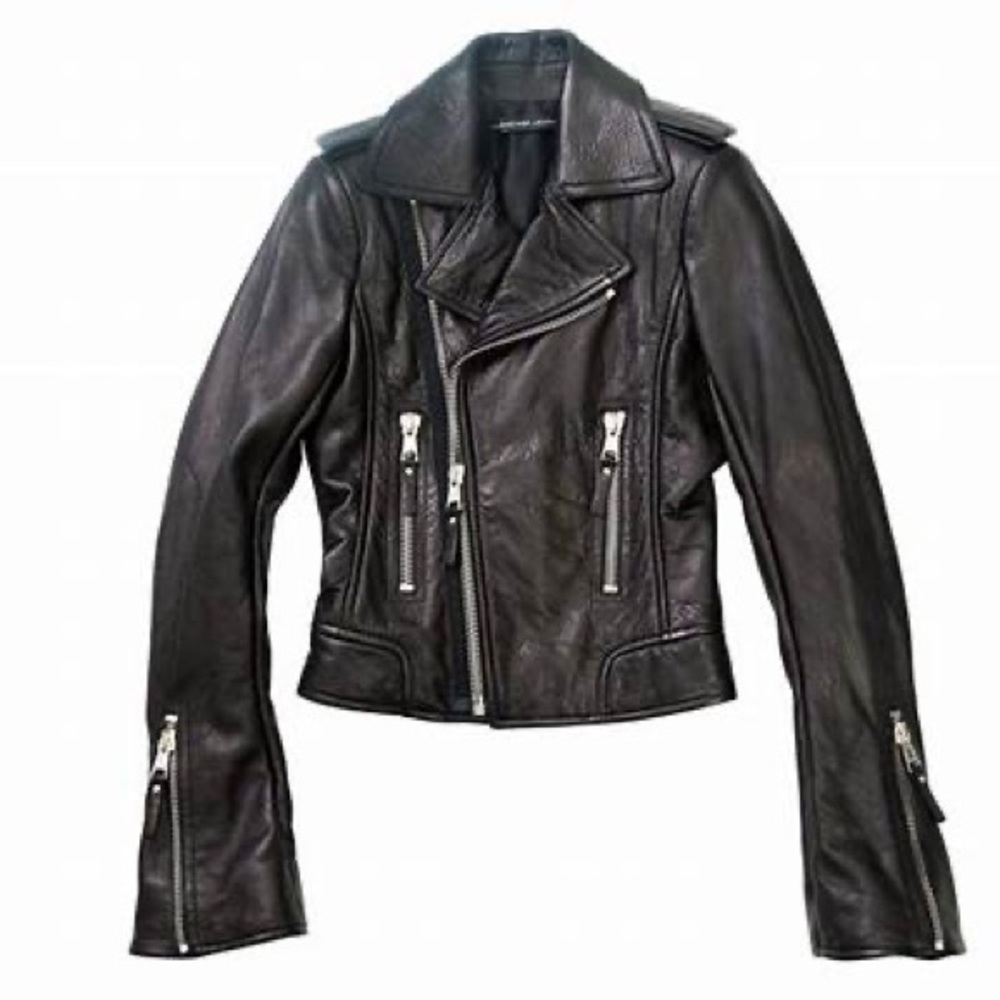 Balenciaga Leather Moto Jacket sz 36